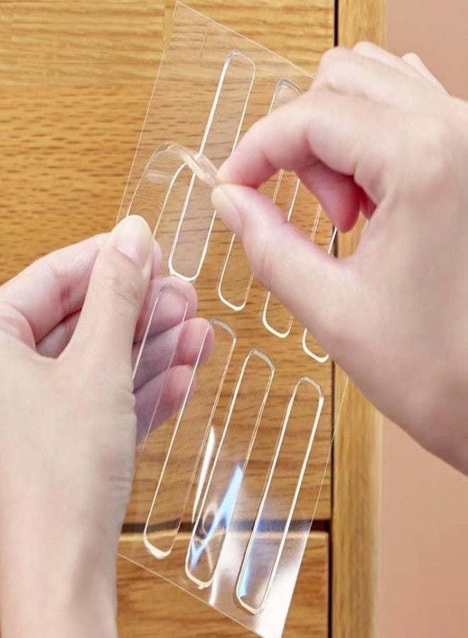YOMITH Clear Rubber Silicone Strip Wall Protector, Cabinet Door Bumper, Furniture Drawer Safety Stopper, Car Anti Collision Bumper Guard (Pack of 10) - Image 3